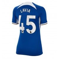 Camisa de time de futebol Chelsea Romeo Lavia #45 Replicas 1º Equipamento Feminina 2023-24 Manga Curta